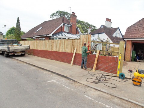 Closeboard fencing in Barton on Sea (during)